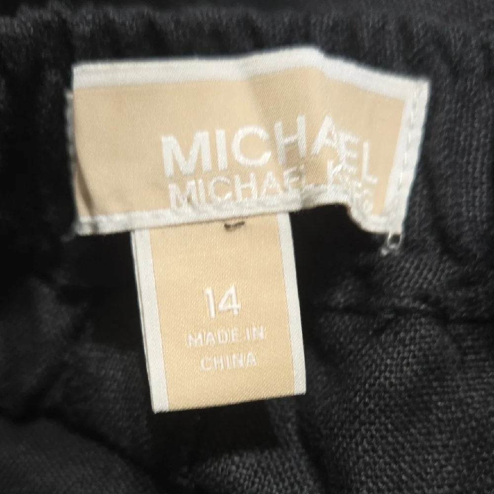 Michael Kors Women's‎ Black Linen Drawstring Pull On Pants Sz 14